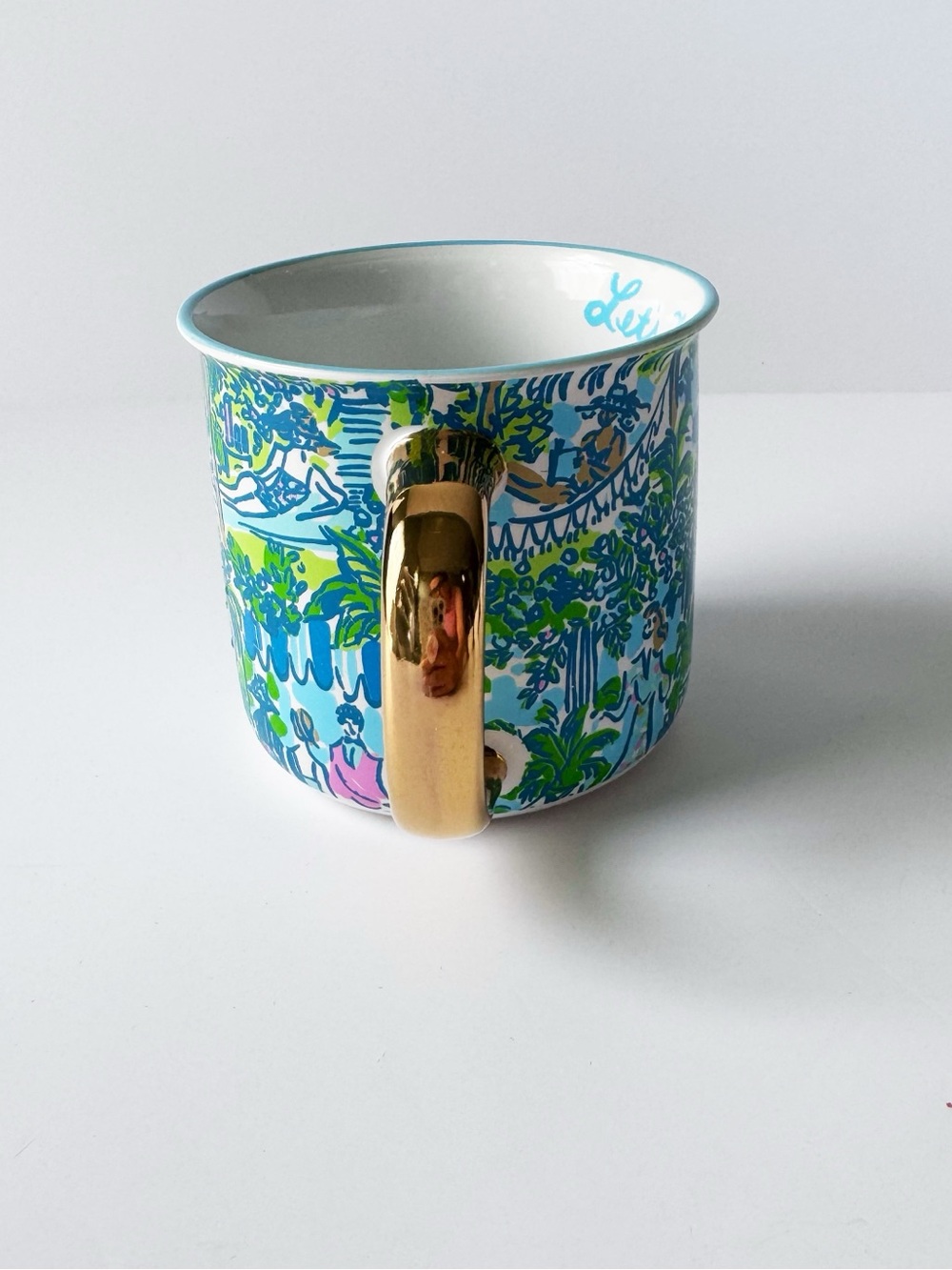 Lilly Pulitzer Printed Mug Sprout Green Lilly On Holiday Let’s Flamingle | NWT - Picture 5 of 9